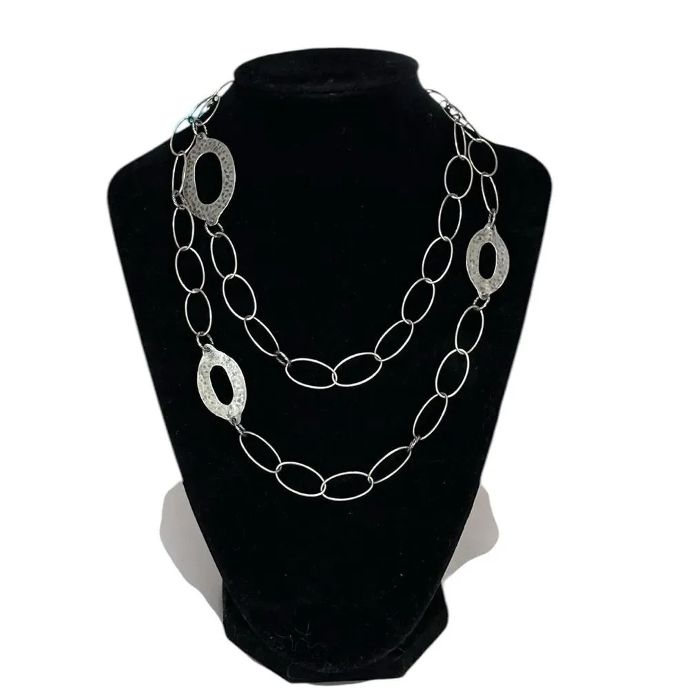 SILPADA N1506 Retired Sterling Silver Oval Link Necklace 35'' Long